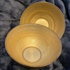 2 AKCAM Turkish Gold Metallic/Glitter Bowls